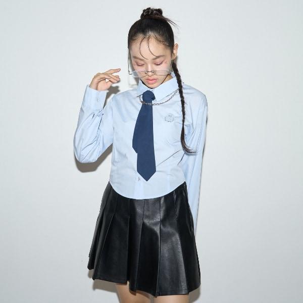 【ラブトキガールコラボ】帶領帶長袖襯衫