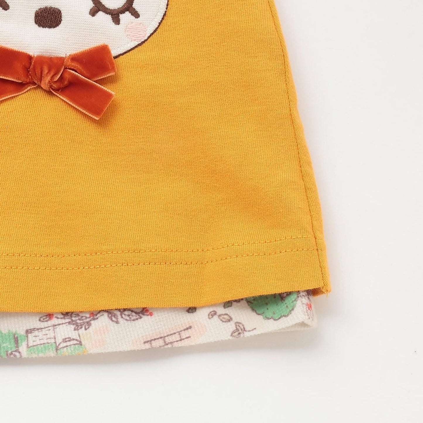 mimi醬秋日街景圖案雙面穿連衣裙