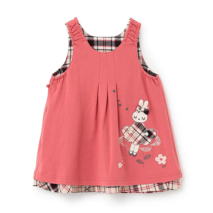 格紋×mimi醬刺繡雙面背心裙