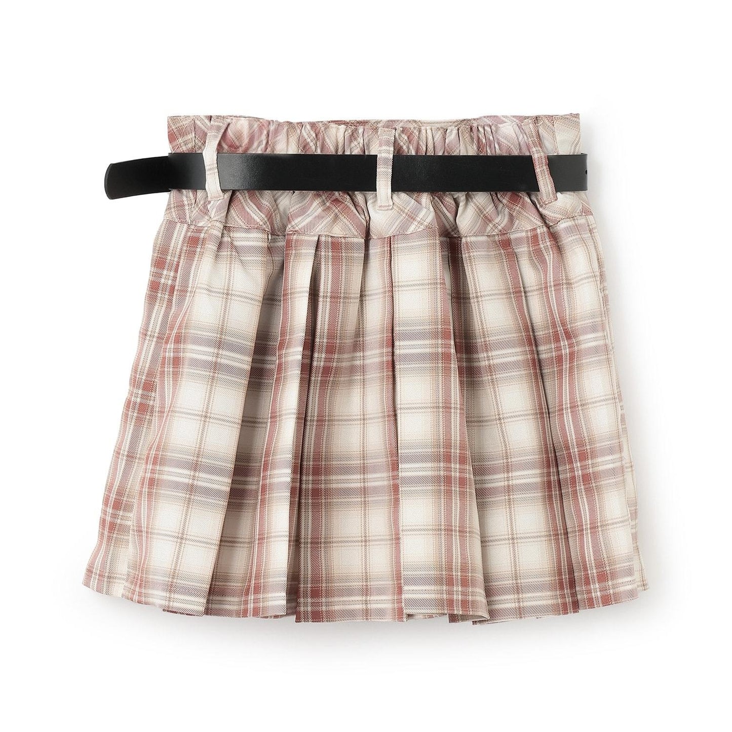 【GOODPRICE】【易護理】帶腰帶格紋百褶裙