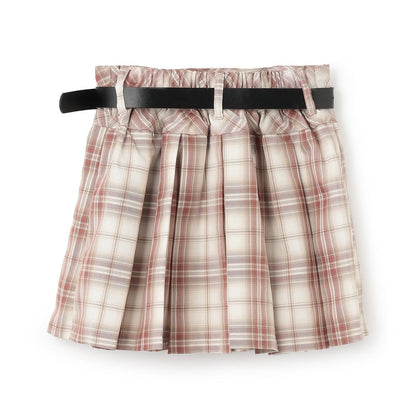 【GOODPRICE】【易護理】帶腰帶格紋百褶裙