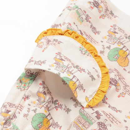 mimi醬秋日街景圖案雙面穿連衣裙