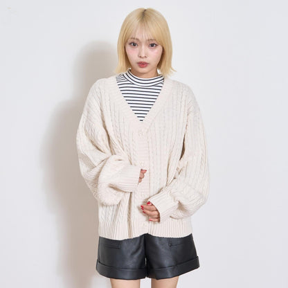 【GOODPRICE】麻花針織開衫