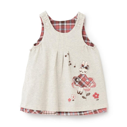 格紋×mimi醬刺繡雙面背心裙