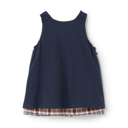 格紋×mimi醬刺繡雙面背心裙