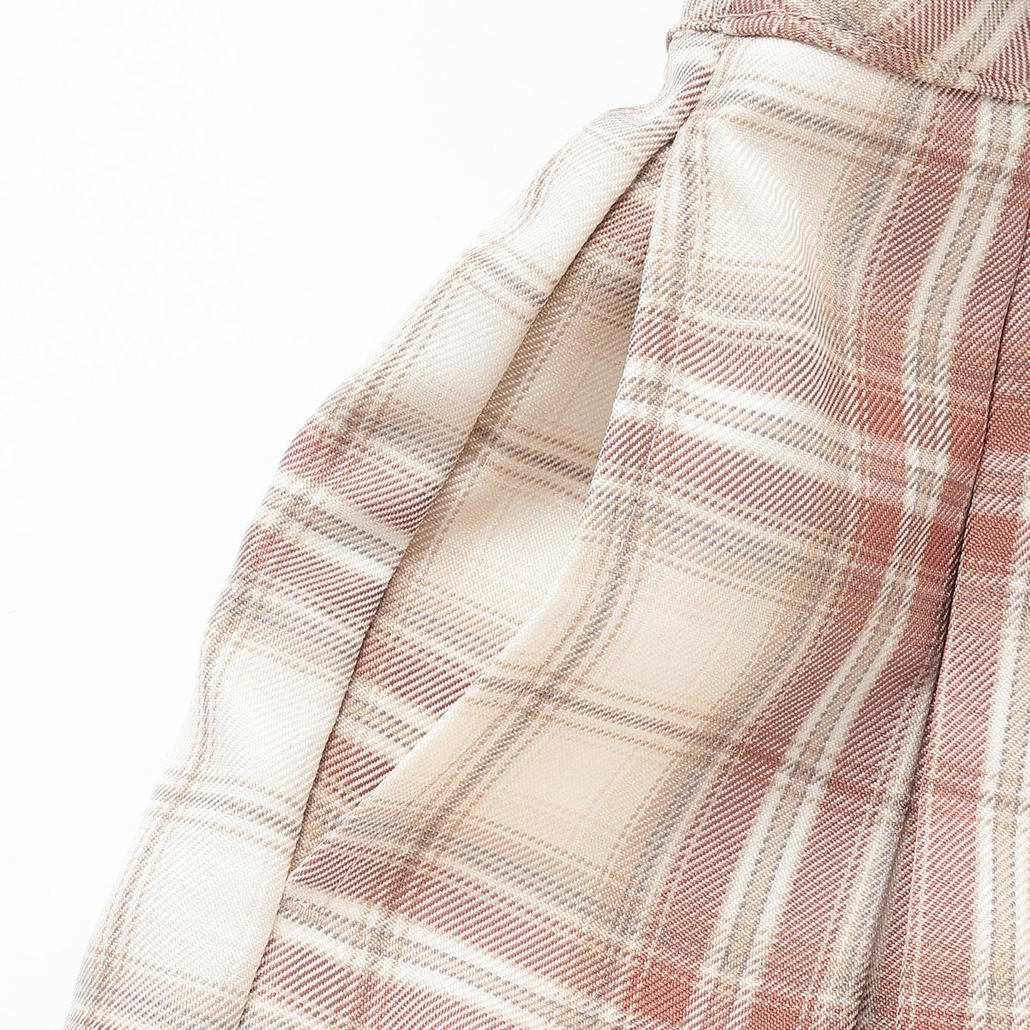 【GOODPRICE】【易護理】帶腰帶格紋百褶裙