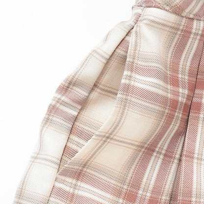 【GOODPRICE】【易護理】帶腰帶格紋百褶裙