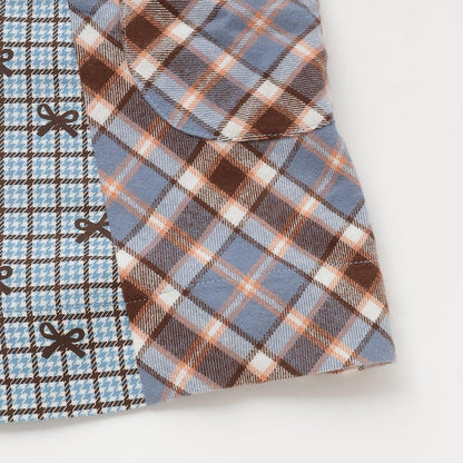 格紋×mimi醬刺繡雙面背心裙