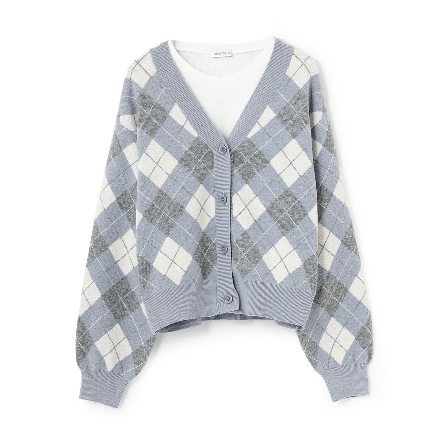 菱格針織T恤套裝