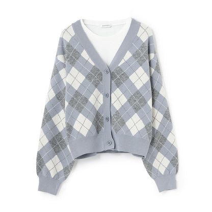 菱格針織T恤套裝