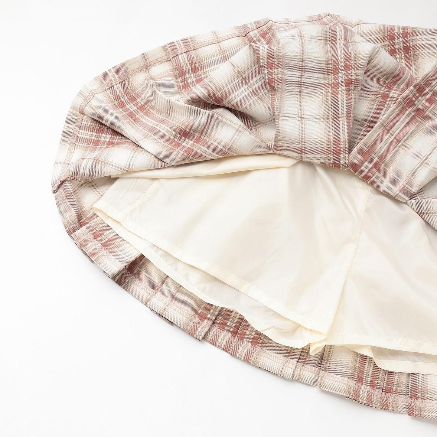 【GOODPRICE】【易護理】帶腰帶格紋百褶裙