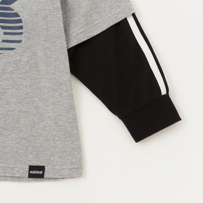 【防汙加工】數字印花疊穿長袖T恤