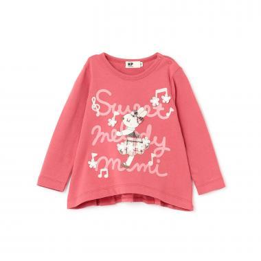 mimi醬 格子貼布 長袖T恤