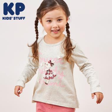 mimi醬 格子貼布 長袖T恤