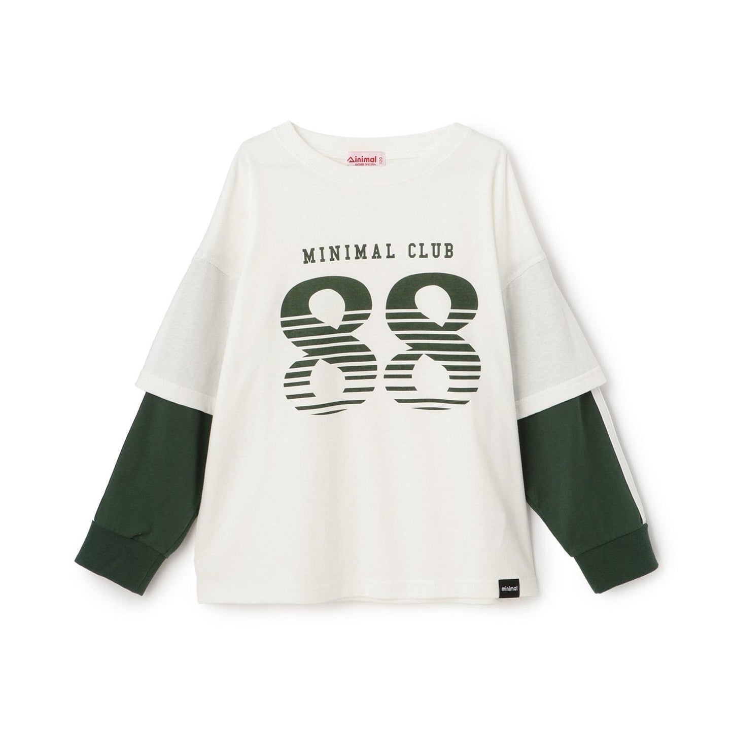 【防汙加工】數字印花疊穿長袖T恤