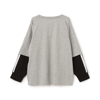 【防汙加工】數字印花疊穿長袖T恤