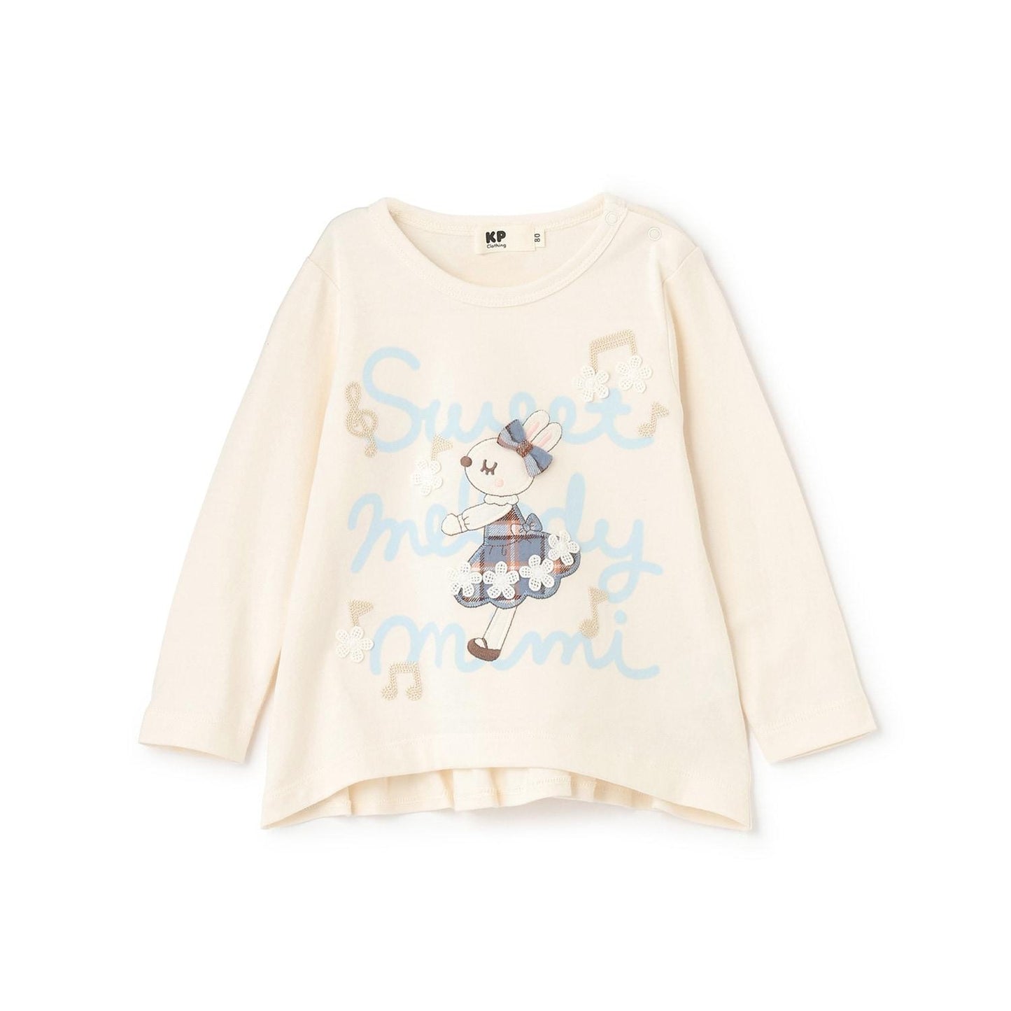 mimi醬 格子貼布 長袖T恤