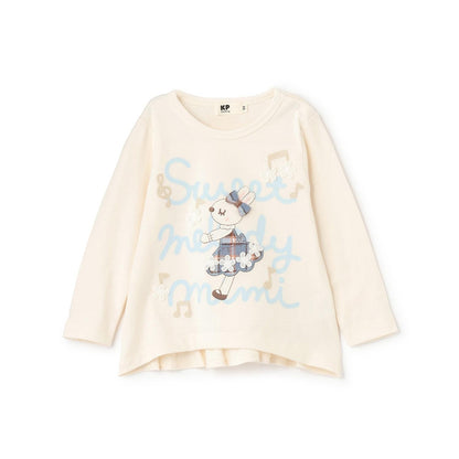 mimi醬 格子貼布 長袖T恤