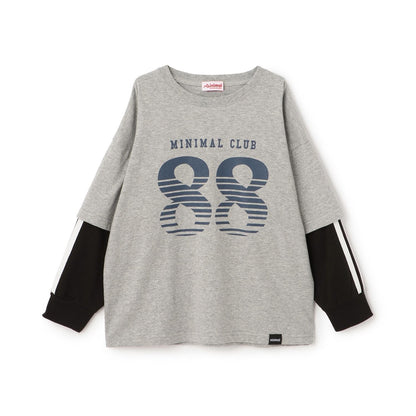 【防汙加工】數字印花疊穿長袖T恤