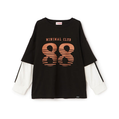 【防汙加工】數字印花疊穿長袖T恤