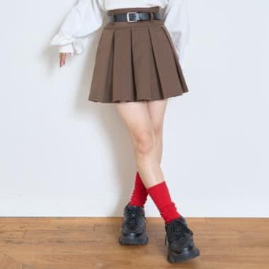 【GOODPRICE】【易護理】帶腰帶百褶裙