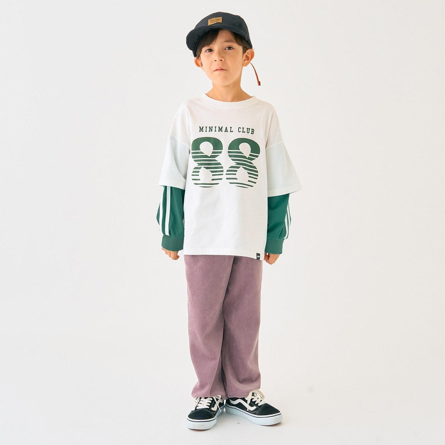 【防汙加工】數字印花疊穿長袖T恤