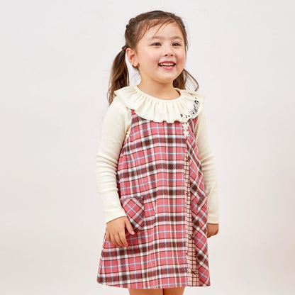 格紋×mimi醬刺繡雙面背心裙