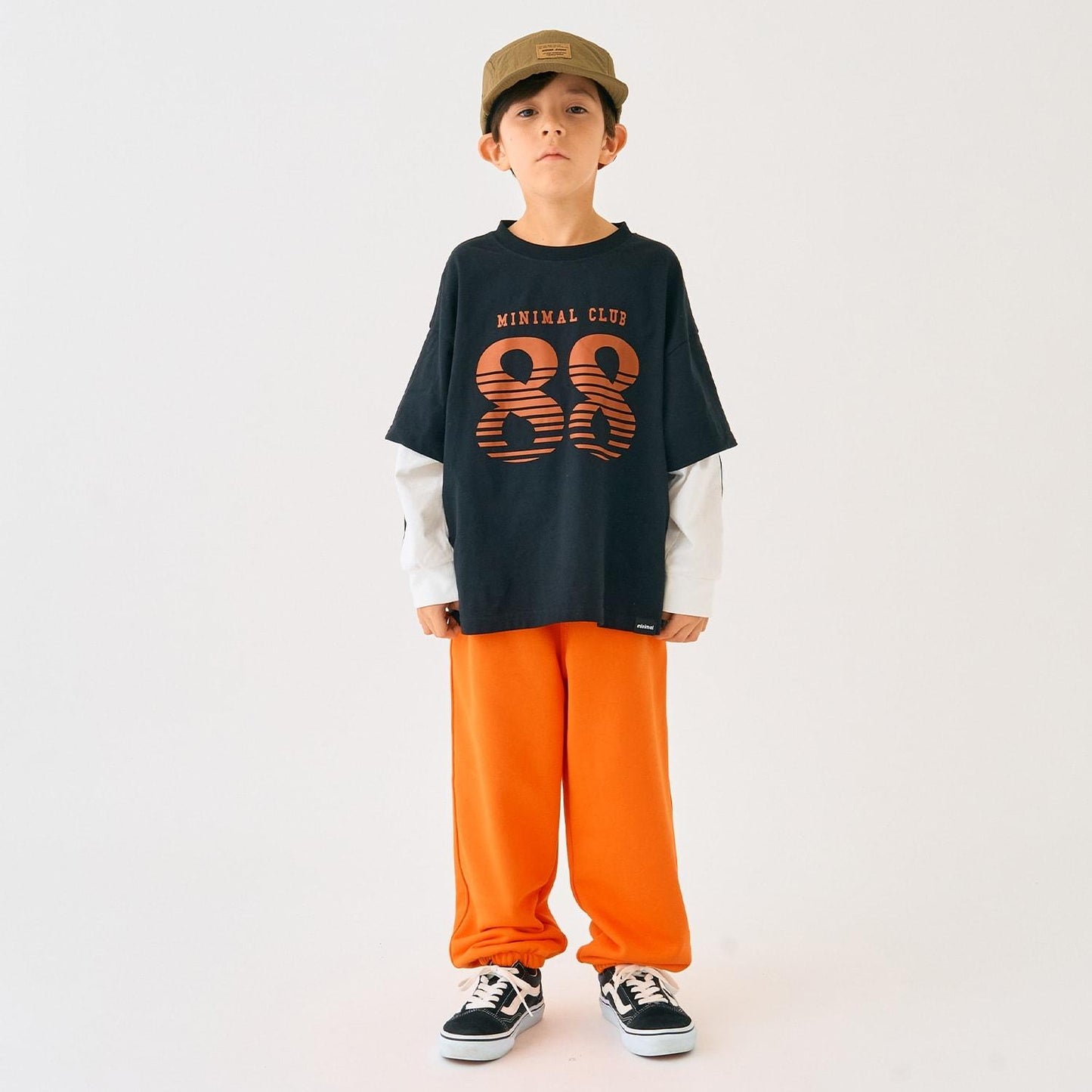 【防汙加工】數字印花疊穿長袖T恤