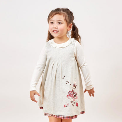 格紋×mimi醬刺繡雙面背心裙