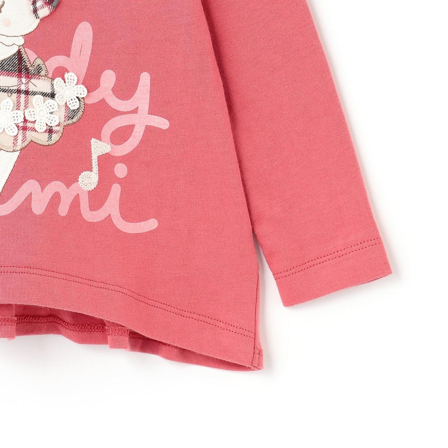 mimi醬 格子貼布 長袖T恤