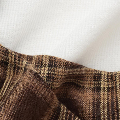 帶內襯不對稱下襬格紋吊帶背心