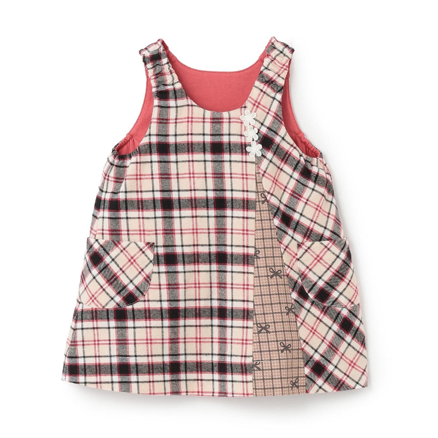 格紋×mimi醬刺繡雙面背心裙