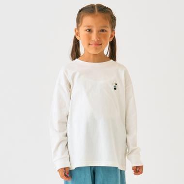 小熊點綴天竺長袖T恤