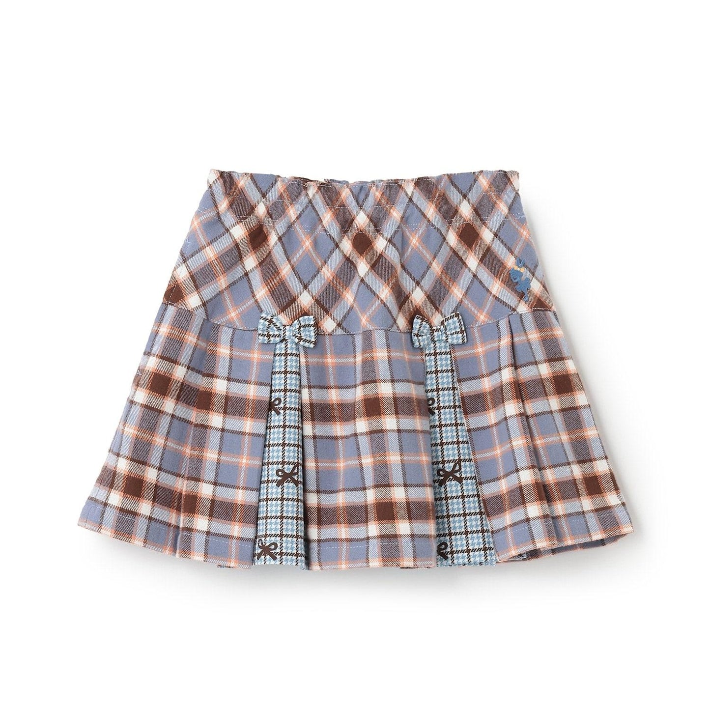 格紋拼接百褶裙褲