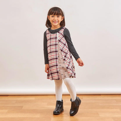 格紋×mimi醬刺繡雙面背心裙