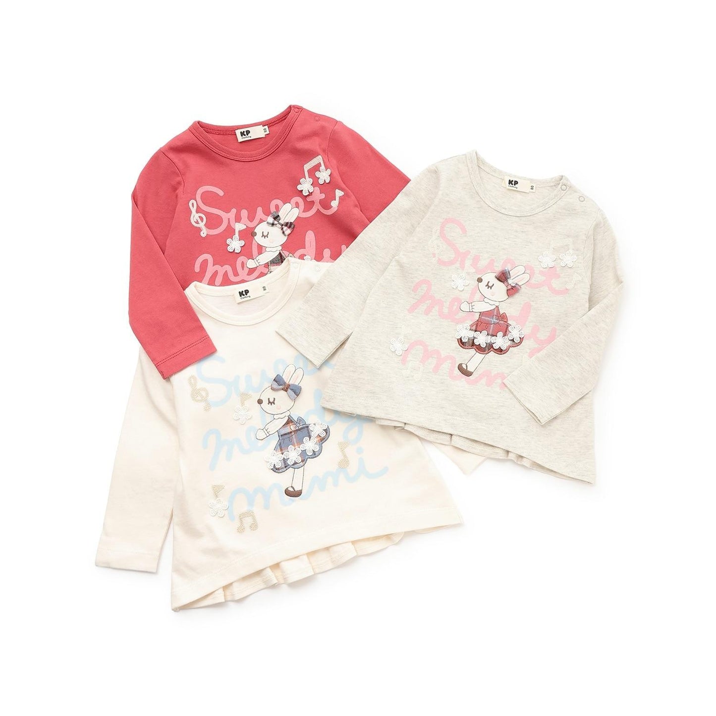 mimi醬 格子貼布 長袖T恤