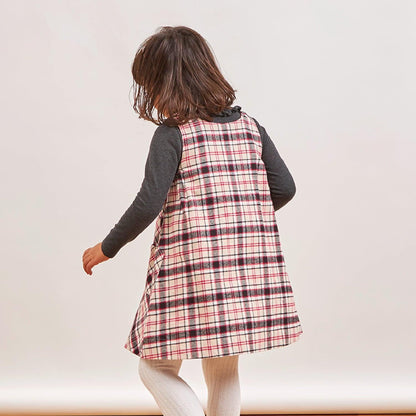 格紋×mimi醬刺繡雙面背心裙