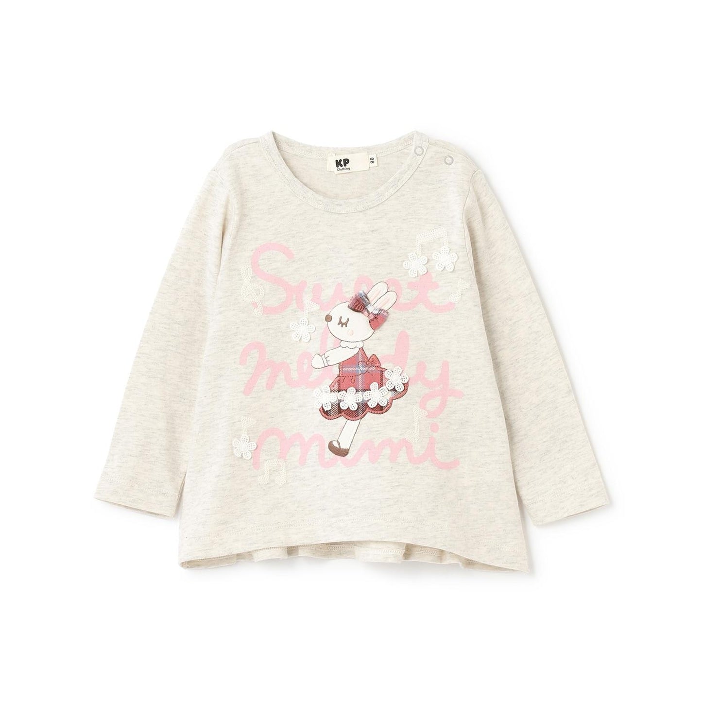 mimi醬 格子貼布 長袖T恤