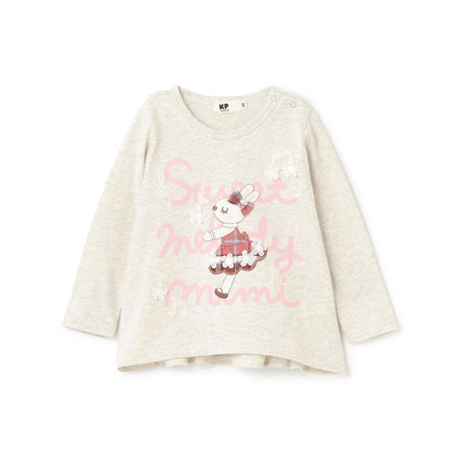 mimi醬 格子貼布 長袖T恤