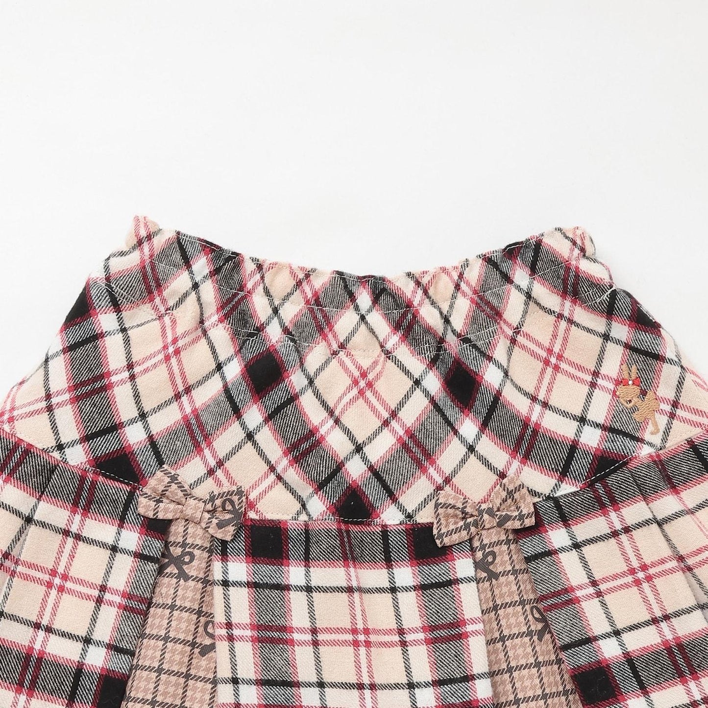 格紋拼接百褶裙褲