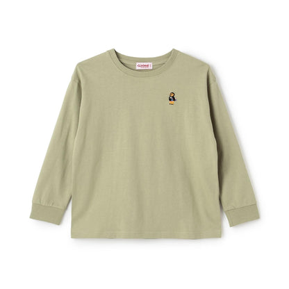 小熊點綴天竺長袖T恤