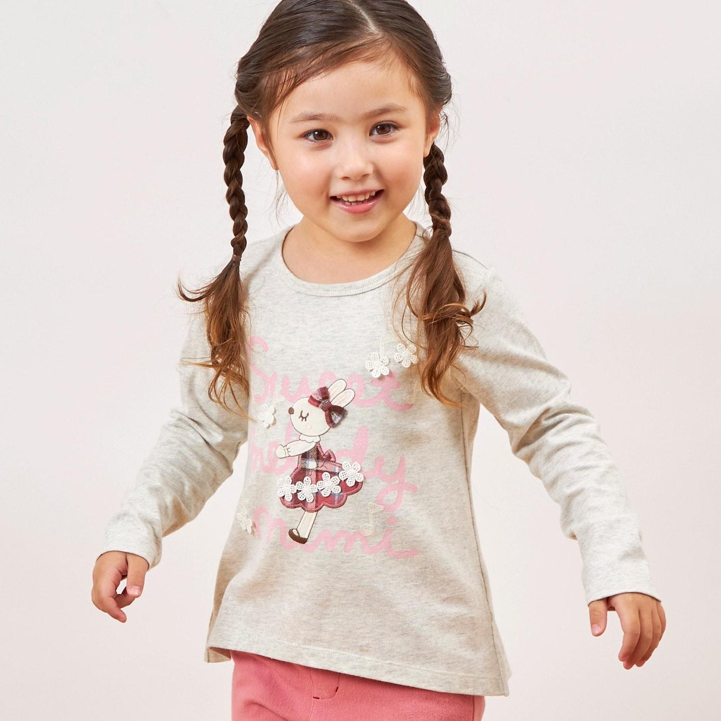 mimi醬 格子貼布 長袖T恤