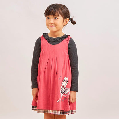 格紋×mimi醬刺繡雙面背心裙