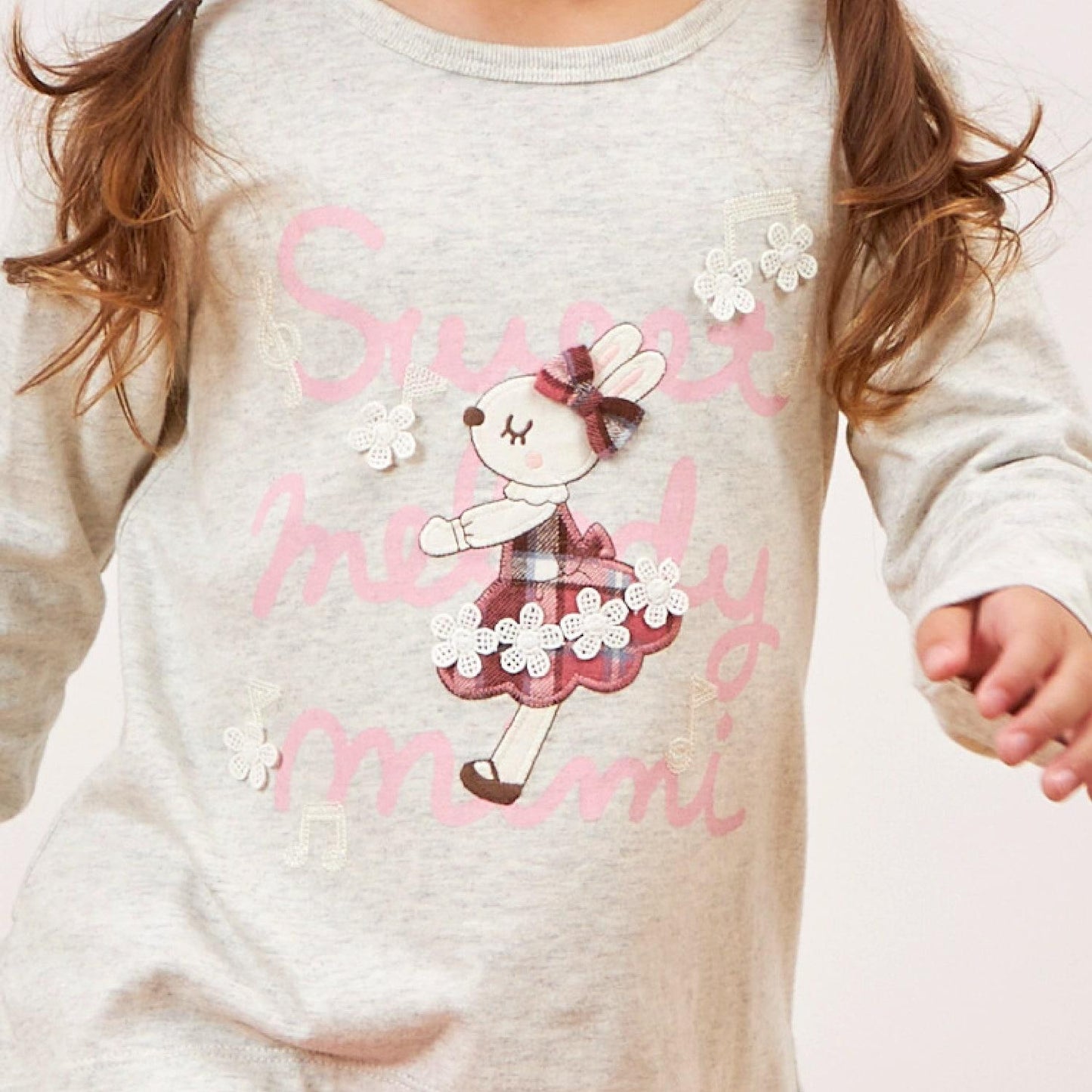 mimi醬 格子貼布 長袖T恤