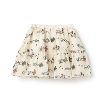 音符圖案印花雪紡半身裙