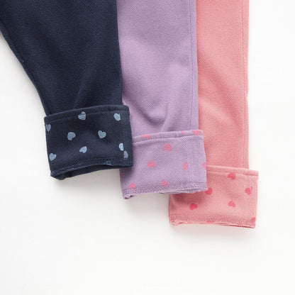 mimi醬貼布裝飾臀部荷葉邊針織斜紋長褲