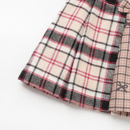 格紋拼接百褶裙褲