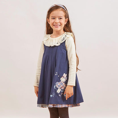 格紋×mimi醬刺繡雙面背心裙