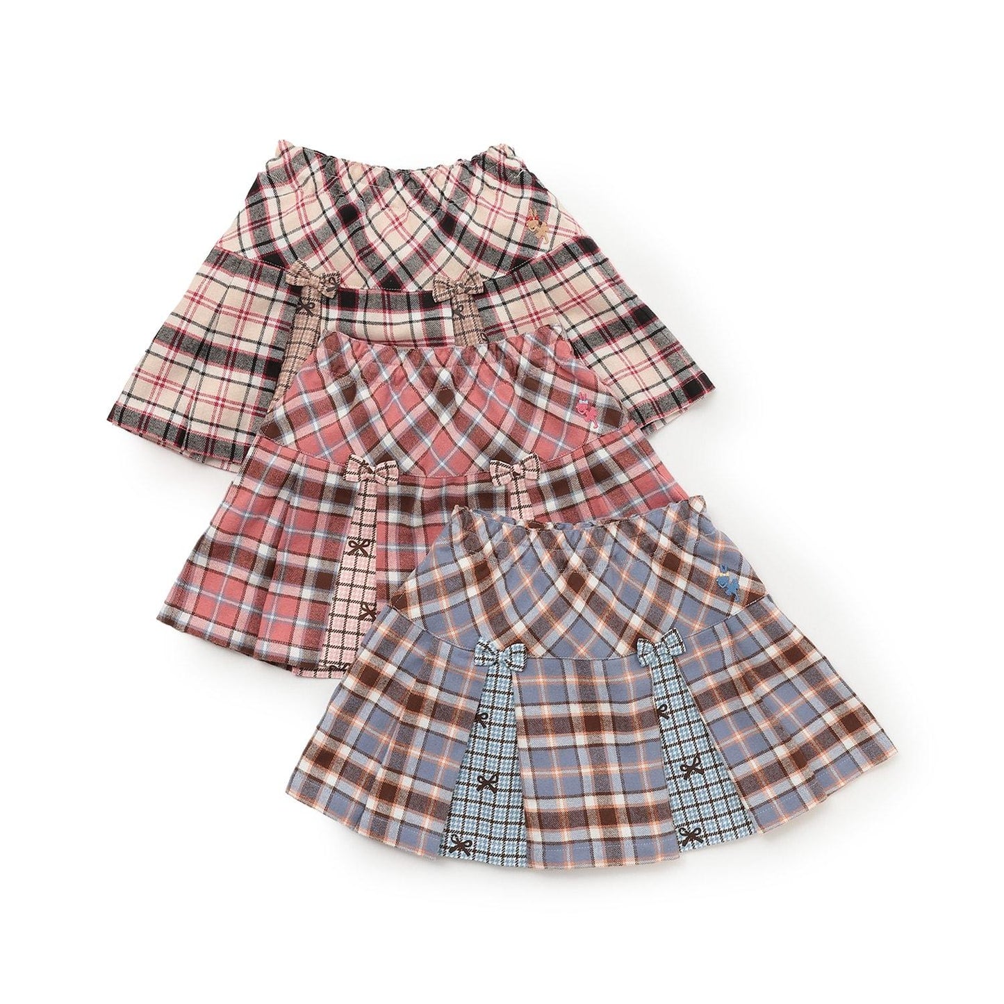 格紋拼接百褶裙褲