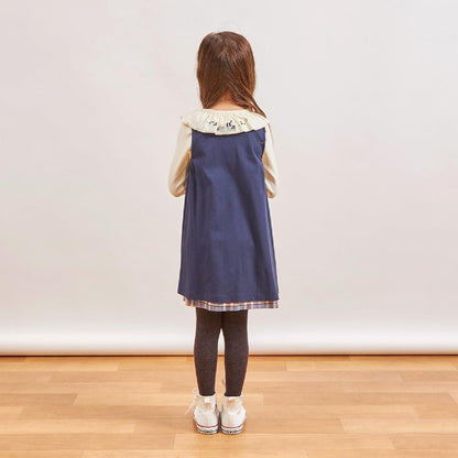 格紋×mimi醬刺繡雙面背心裙